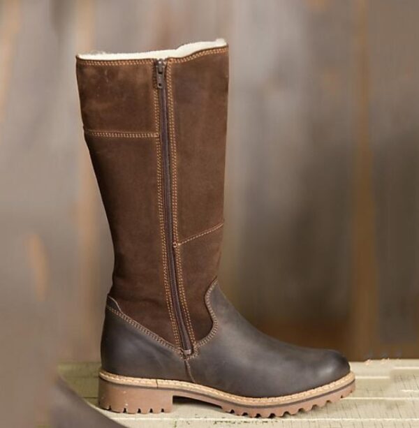 Low Heel High Tube Side Zipper Knight Boots - Image 3