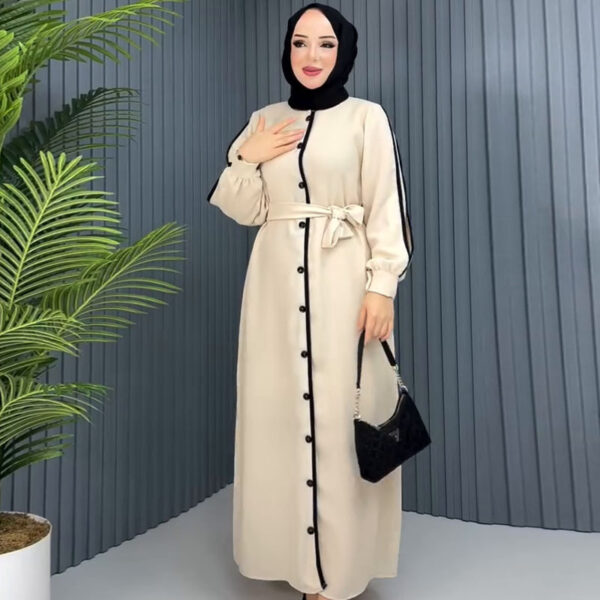 Best-seller Color Block Robe Cardigan Dress - Image 4