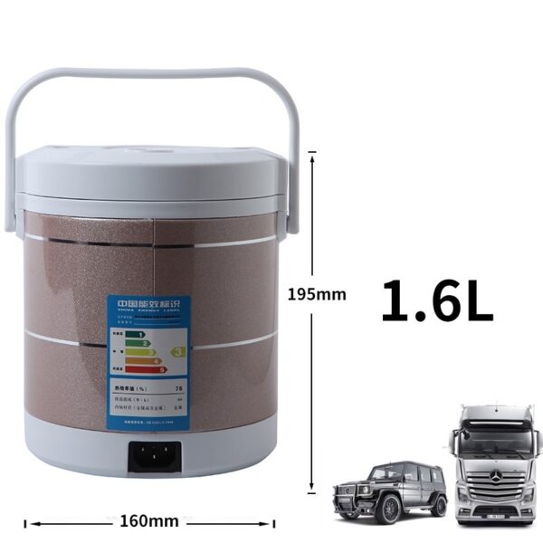 12V 24V Mini Rice Cooker 1.6L Car Truck Electric Hot Soup Rice Cooker - Image 3