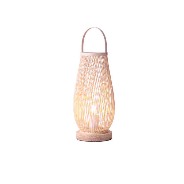 Japanese Style Hotel Bedside Lamp Modern Minimalist Bamboo Weaving - Image 3