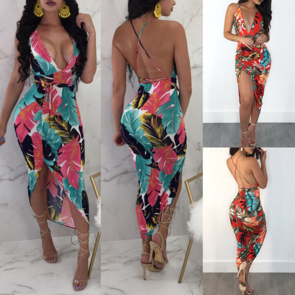 Best selling slim slimming beach casual print dress - Image 6