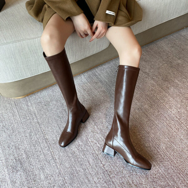 Long Velvet Boots Female Skim-fit Height Increasing - Image 5