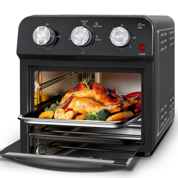 12.5 Qt Air Fryer With Advanced Multi-Function Cooking Grill, Air Fry, Defrost, Bake, Presets For French Fries, Pizza, Chicken, Fish, And Toast, Dual Knob Control - Image 3