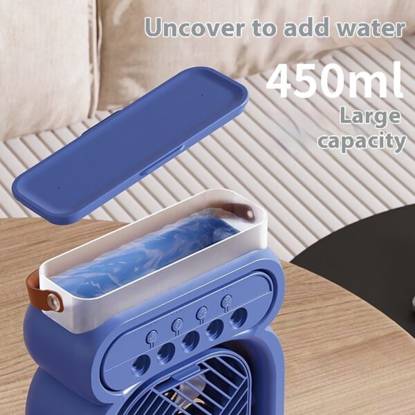 3 In 1 Portable Air Conditioner Evaporative Air Cooler LED Night Lights 3 Speeds Humidifier Fan For Home Office - Image 9