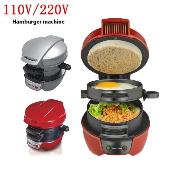 110V Hamburger Maker Sandwich Machine Fried Egg Toaster - Image 2