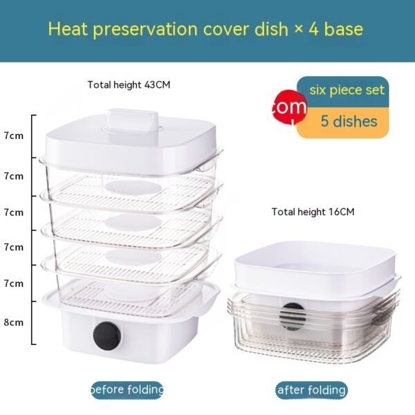 Multi-layer Dish Cover Heat Preservation Kitchen Cover Dining Table Leftover Storage Box Transparent Stack Cooking Hood Steamer - Image 10