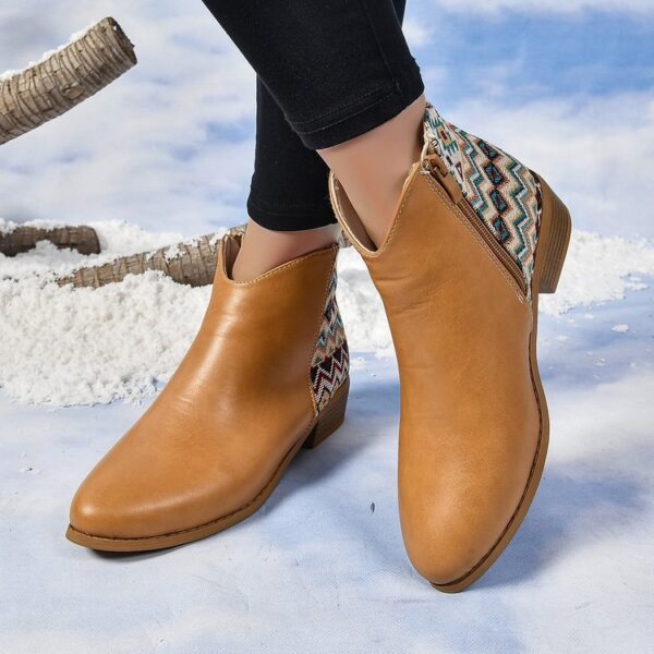 Plus Size Pointed Martin Boots Side Zipper Women - Image 4