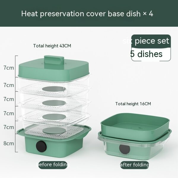 Multi-layer Dish Cover Heat Preservation Kitchen Cover Dining Table Leftover Storage Box Transparent Stack Cooking Hood Steamer - Image 9