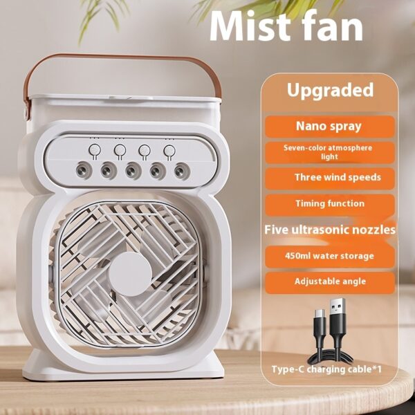 3 In 1 Portable Air Conditioner Evaporative Air Cooler LED Night Lights 3 Speeds Humidifier Fan For Home Office - Image 4