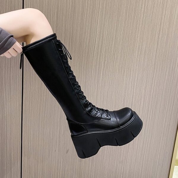 Fashion White Platform Women's High Boots - Image 7