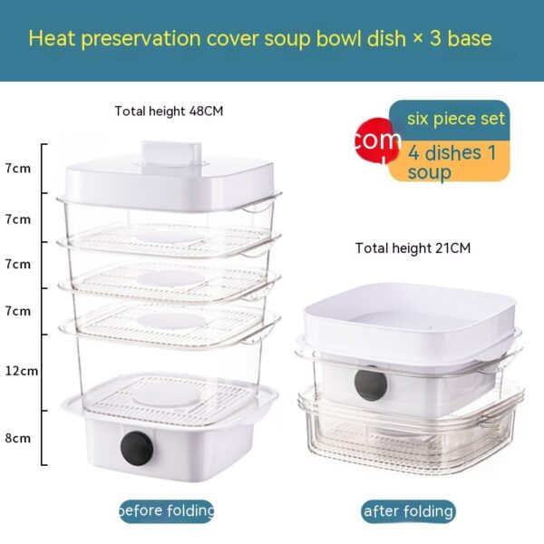 Multi-layer Dish Cover Heat Preservation Kitchen Cover Dining Table Leftover Storage Box Transparent Stack Cooking Hood Steamer - Image 4