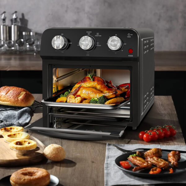 12.5 Qt Air Fryer With Advanced Multi-Function Cooking Grill, Air Fry, Defrost, Bake, Presets For French Fries, Pizza, Chicken, Fish, And Toast, Dual Knob Control - Image 4