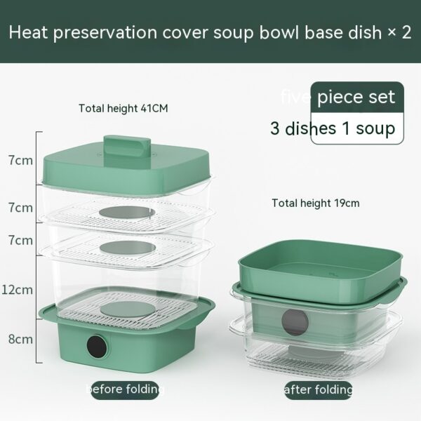 Multi-layer Dish Cover Heat Preservation Kitchen Cover Dining Table Leftover Storage Box Transparent Stack Cooking Hood Steamer - Image 5