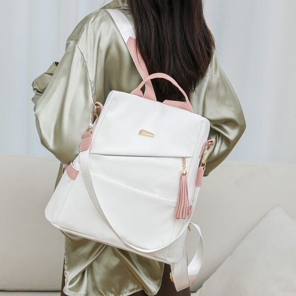 Simple Solid Color Backpack Women's Fashion Travel Backpack - Image 2