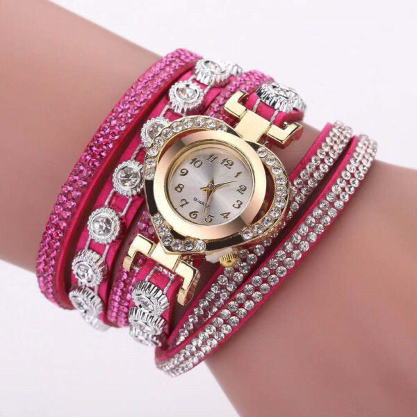 Personality Heart Shape With Diamond Dial Multi-color Bracelet - Image 3