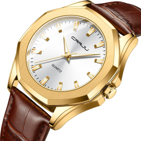 Simple Waterproof Round Casual Quartz Watch - Image 3