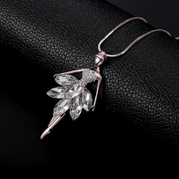 Crystal ballerina girl pendant sweater chain - Image 7