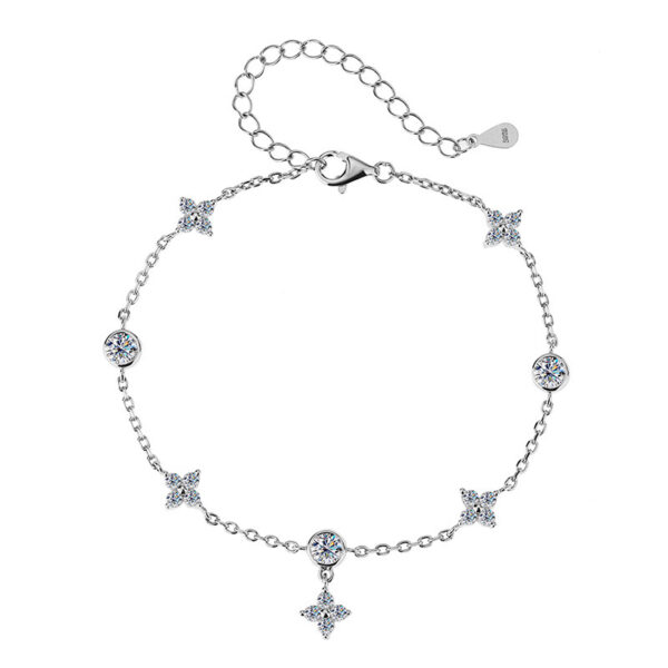 S925 Silver-plated Platinum Moissanite Bracelet - Image 4