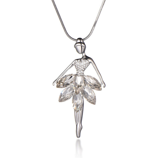 Crystal ballerina girl pendant sweater chain - Image 8