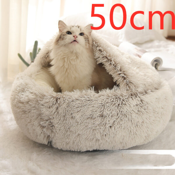 2 In 1 Dog And Cat Bed Pet Winter Bed Round Plush Warm Bed House Soft Long Plush Pets Bed Pet Products - Image 8