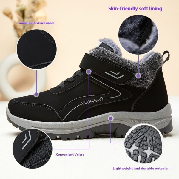 Winter New Fleece-lined Thickened Women's Short Leather Boots - Image 2