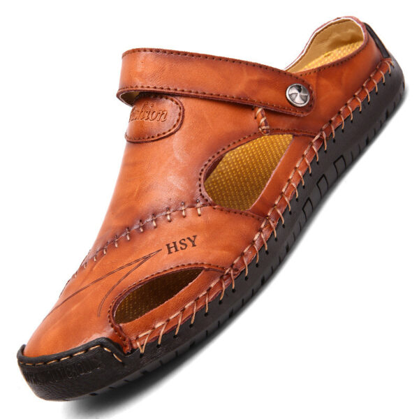 Men's Closed Toe Sandals Summer Adjustable Slides Slippers Fashion Beach Shoes - Image 2