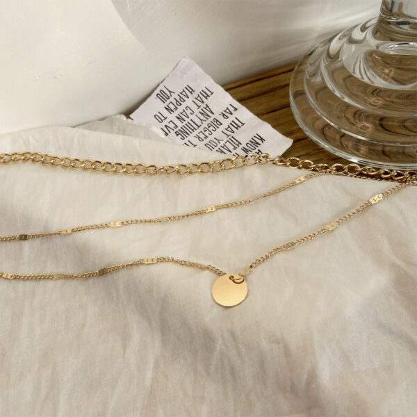 Women's Multilayer Necklace Ins Fashion Disc Pendant Clavicle Necklace Chains Personality Jewelry - Image 5