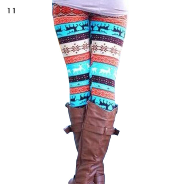 Fashion Women's HOT Leggings Pants Print High Waist Leggings Happy Christmas Party Long Pants 18 Color Ladies Xmas Trousers - Image 7