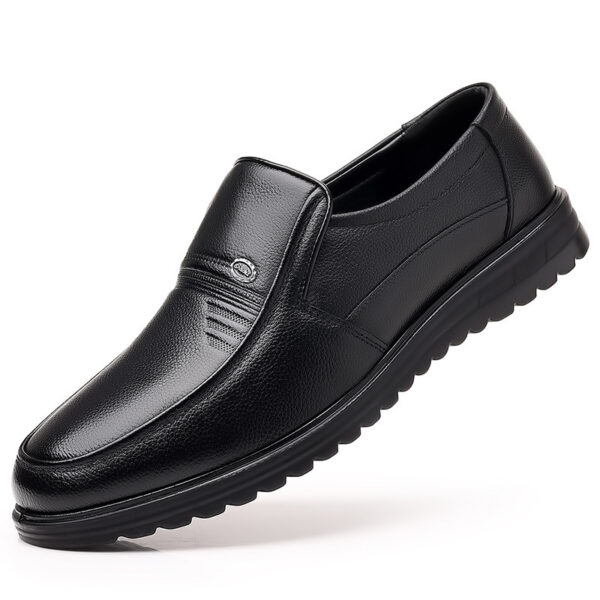 First Layer Cowhide Men's Business Casual Non-slip Soft Leather Soft Sole Shoes - Image 4
