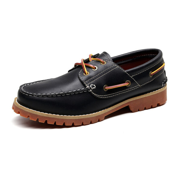 First Layer Cowhide Low Top Classic British Casual Pumps Men - Image 3