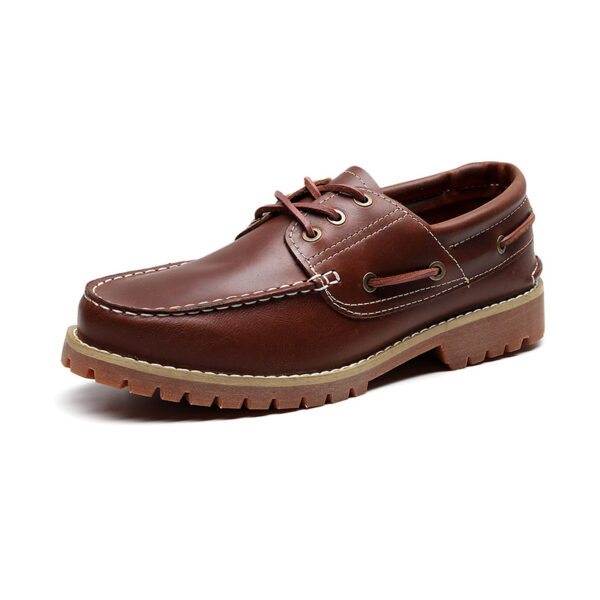 First Layer Cowhide Low Top Classic British Casual Pumps Men - Image 4