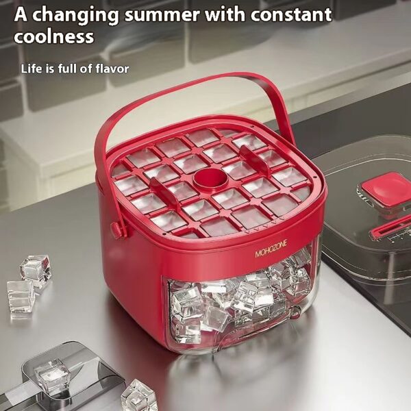 Press-type Convenient Outdoor Portable Ice Tray Large Capacity Ice Bucket 48 Extra-Large Ice Maker Food Grade Plastic Storage Tray Essential Kitchen Gadget - Image 9