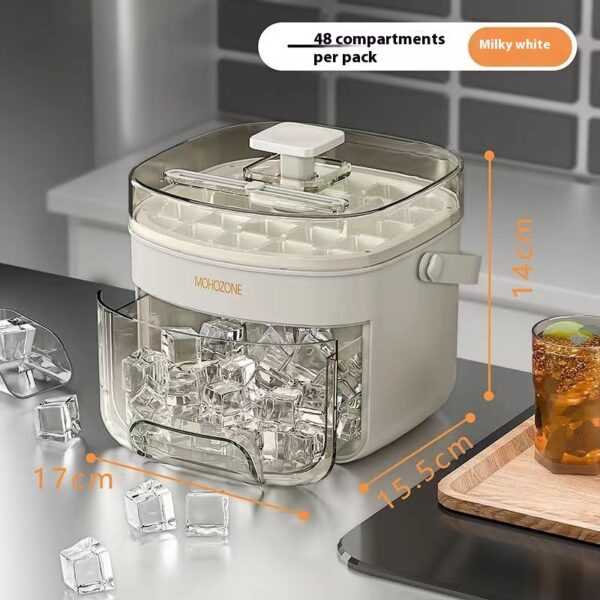 Press-type Convenient Outdoor Portable Ice Tray Large Capacity Ice Bucket 48 Extra-Large Ice Maker Food Grade Plastic Storage Tray Essential Kitchen Gadget - Image 10