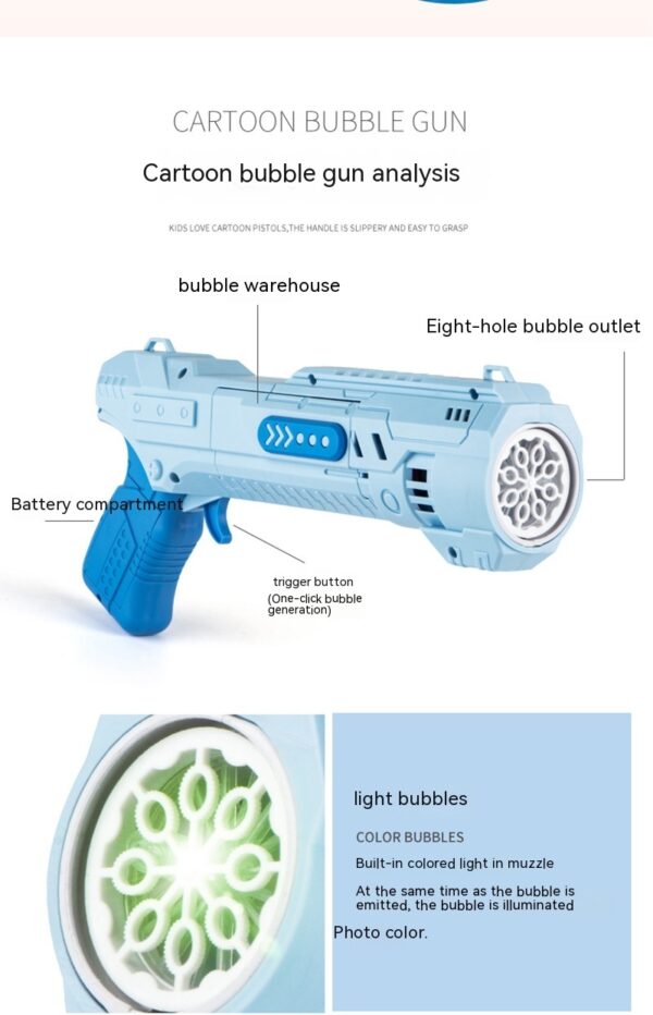 Electric Bubble Gun Children's Automatic Bubble Gatling Outdoor Toy Stall - Image 4