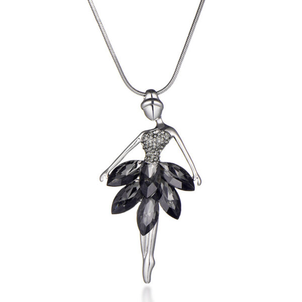 Crystal ballerina girl pendant sweater chain - Image 6