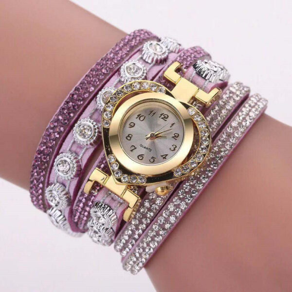 Personality Heart Shape With Diamond Dial Multi-color Bracelet - Image 6