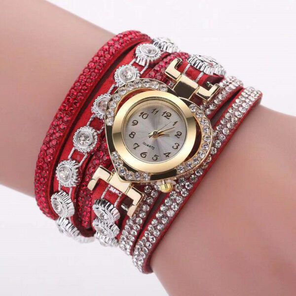 Personality Heart Shape With Diamond Dial Multi-color Bracelet - Image 2