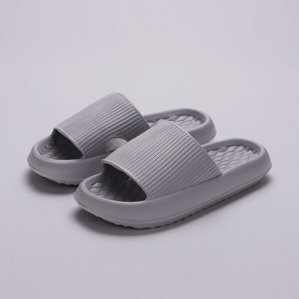 Summer EVA Slippers Solid Color Rhombus Stripe Anti-slip Slippers New Women's Home Shoes - Image 4