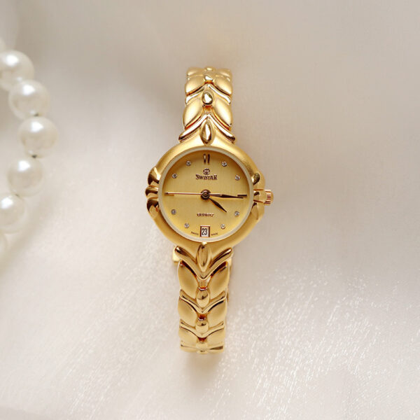 Retro Minority Round Senior Placer Gold Bracelet Women's All-match Small Gold Watch - Image 7