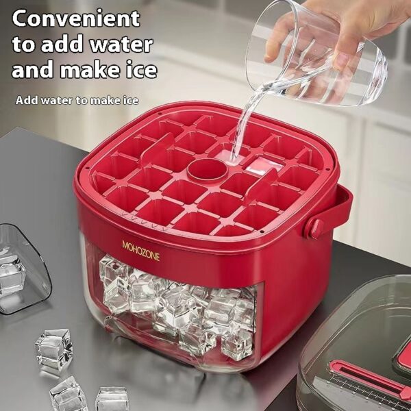 Press-type Convenient Outdoor Portable Ice Tray Large Capacity Ice Bucket 48 Extra-Large Ice Maker Food Grade Plastic Storage Tray Essential Kitchen Gadget - Image 7