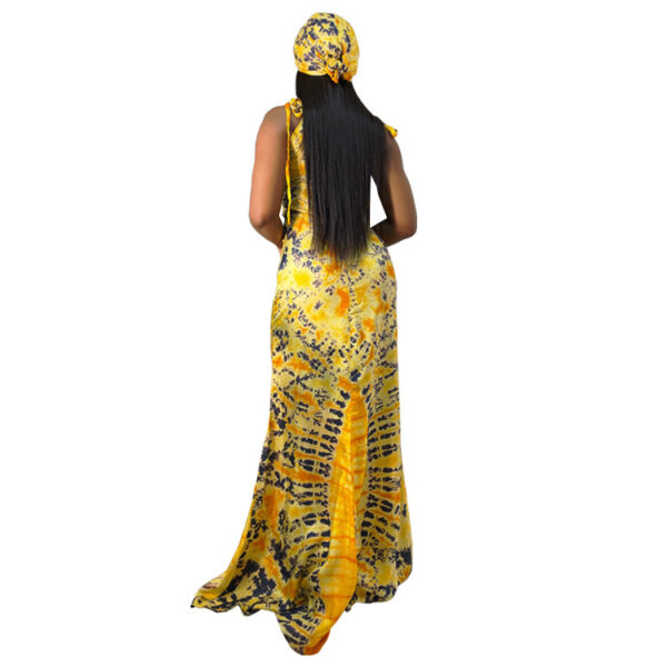 Women's Fashionable Printed Suspenders Slim Fit Long Dress Long Dress Scarf - Image 5