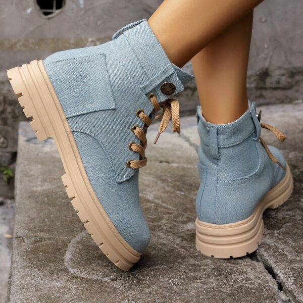 Plus Size Platform Martin Boots Female Lace Up Casual Ankle Boots - Image 7