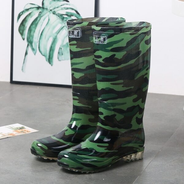 Women's Floral Knee-high Rain Boots Long Non-slip Wear-resistant Rain Boots - Image 5
