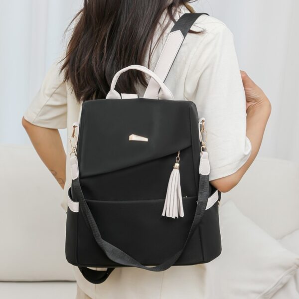 Simple Solid Color Backpack Women's Fashion Travel Backpack - Image 4