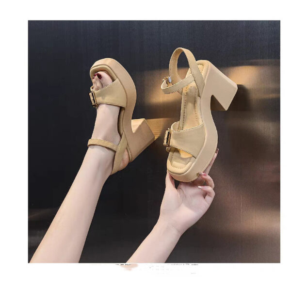 Chunky Heel Waterproof Platform Super High Heel Platform Sandals - Image 3