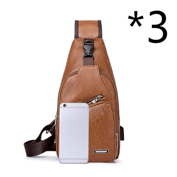 Casual Fashion Men's USB Charging Chest Bag - Image 9