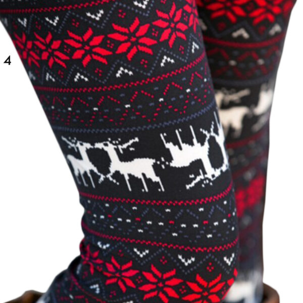 Fashion Women's HOT Leggings Pants Print High Waist Leggings Happy Christmas Party Long Pants 18 Color Ladies Xmas Trousers - Image 9
