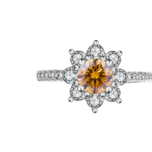 Sterling Silver 925 Moissanite Ring Female Flower Diamond - Image 5