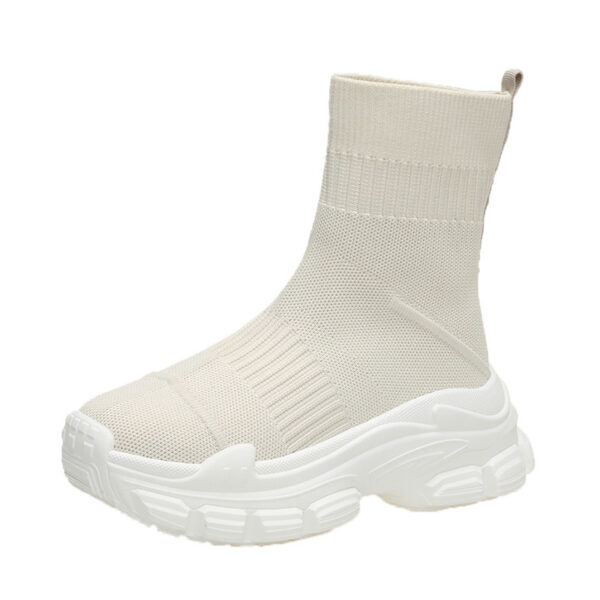 Platform Knitted Sports Casual Shoes And Boots - Image 6