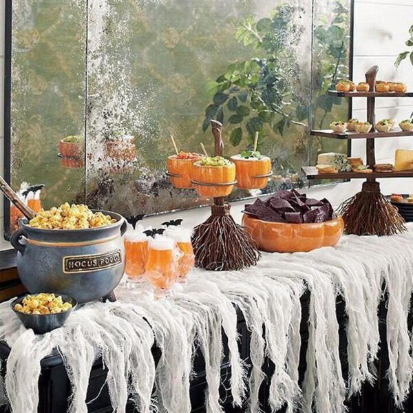 Halloween Broom Pumpkin Snack Bowl Rack Decorations Home Decor - Image 8